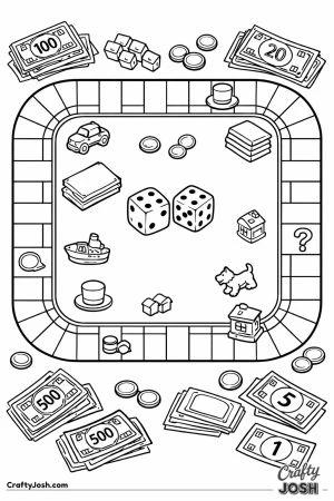 A board game night table seen from above