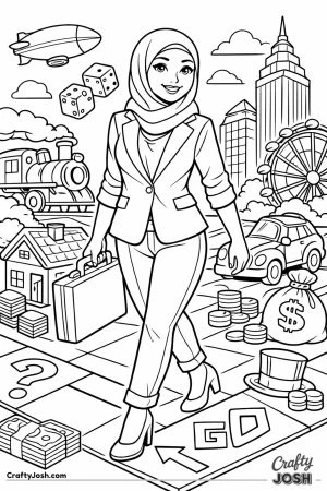 A businesswoman walking with a briefcase