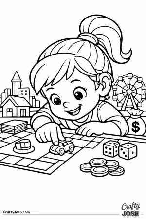 A child moving a game token along the board