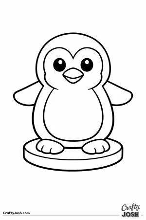A chubby penguin game token