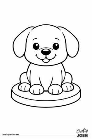 A cute sitting dog game token