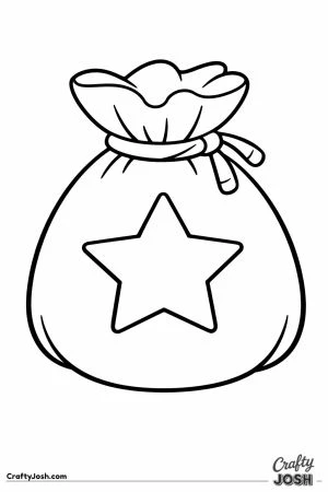 A plump money bag with a star emblem