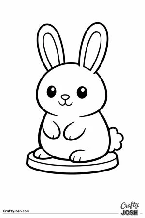 A rounded rabbit game token with long ears