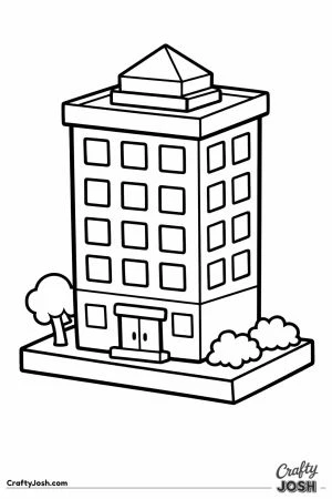 A tall game board hotel building