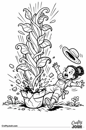 Beanstalk bursting from pot