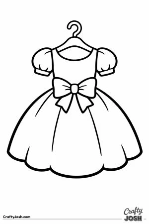 Big pretty party dress on a hanger for toddlers