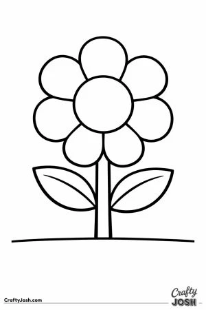 Big round simple flower with fat petals for toddlers