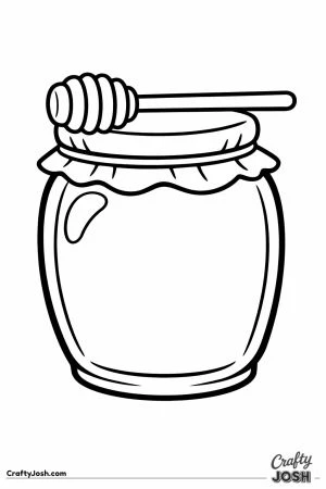 Big simple honey jar with a dipper on top for toddlers