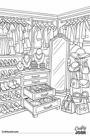 Big walk in wardrobe packed with dresses shoes and accessories