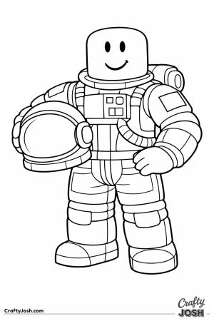 Blocky fashion doll avatar dressed as an astronaut holding a helmet