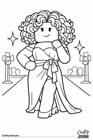 Blocky fashion doll avatar striking a confident runway pose