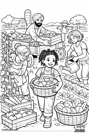 Busy harvest day gardeners