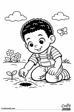 Child planting a seed