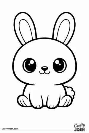 Chunky big headed game style pet bunny with tall ears for toddlers
