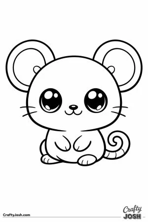 Chunky big headed game style pet mouse with big round ears for toddlers