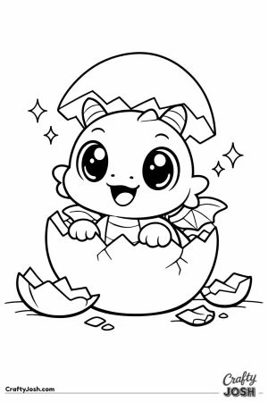 Chunky game pet popping happily out of a cracked glossy egg