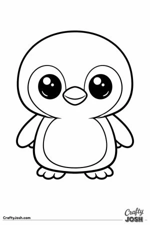 Chunky game style pet penguin with little flipper wings