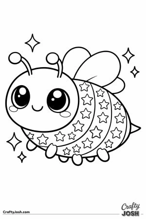 Chunky special bee with a body covered in little stars