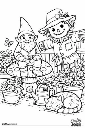 Cozy gnome scarecrow corner