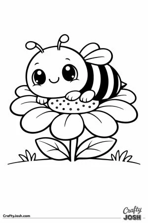 Cute chunky bee resting on top of a big open flower