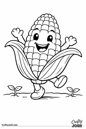 Dancing corn cob character