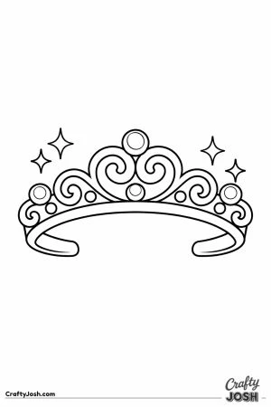 Elegant tiara with swirling scrollwork and little jewels