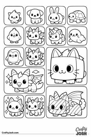Full game pet collection grid from tiny common pet up to a huge pet