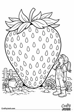 Giant strawberry taller than gardener