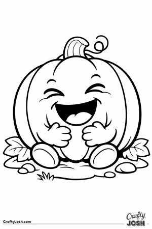 Giggling pumpkin character