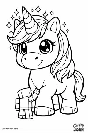 Huge game pet unicorn filling the page with a tiny avatar patting its leg