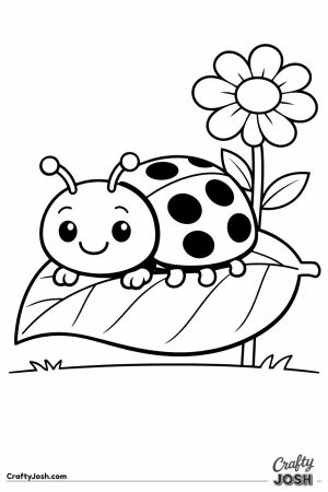 Ladybug on big leaf