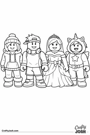 Lineup of four blocky fashion avatars in different outfits