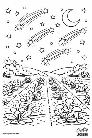 Meteor shower night garden