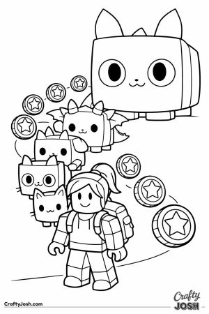 Player avatar with a trail of pets growing up to one enormous huge pet