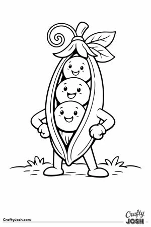 Proud pea pod character