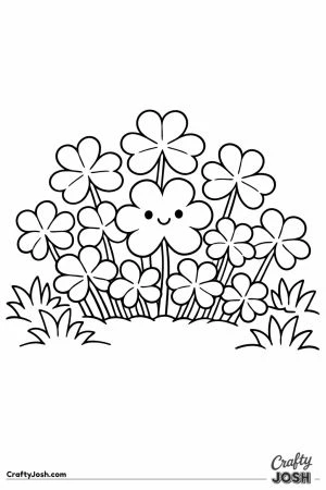 Simple clover patch with one little smiling clover