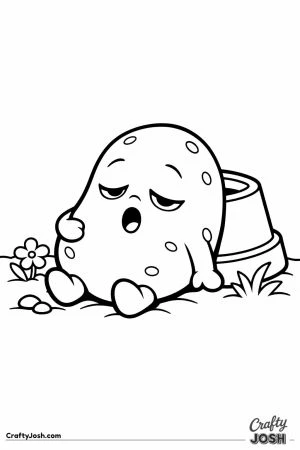 Sleepy potato character
