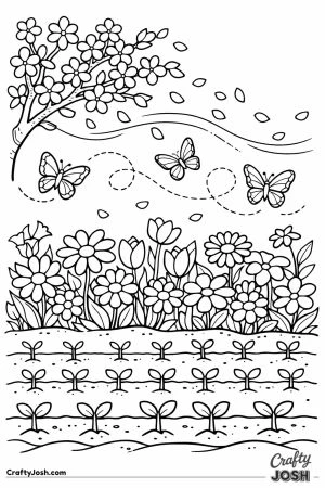 Spring blossom garden plot