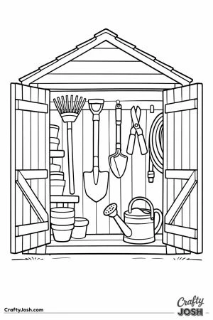 Tidy garden tool shed