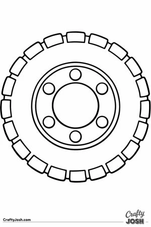 Big bus wheel with a round hubcap in the middle