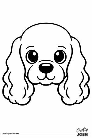 Big cocker spaniel face with long wavy ears