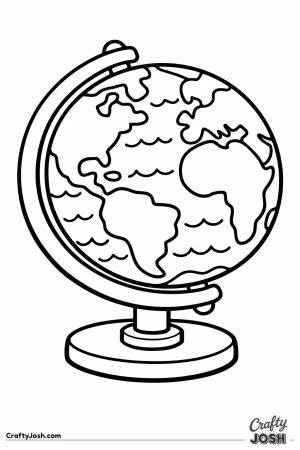 Big globe tilted on its wooden stand