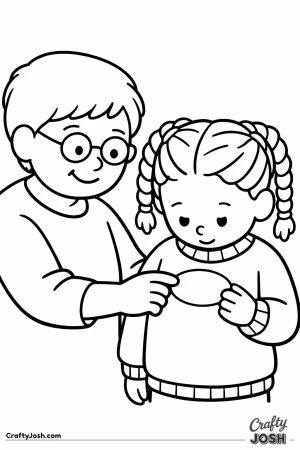 Blank name sticker being pressed onto a childs sweater