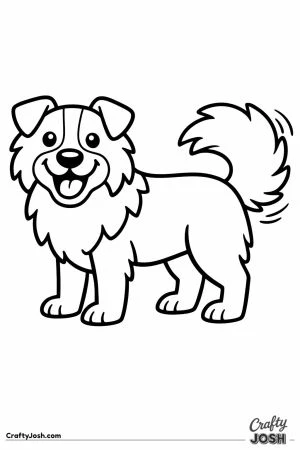 Border collie standing and wagging its tail