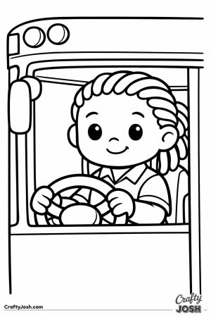 Bus driver with locs holding the steering wheel