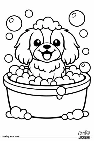 Cavalier having a bubbly bath in a tub