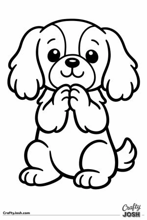 Cavalier sitting up and begging with both paws