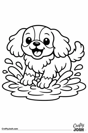 Cavalier splashing in a puddle