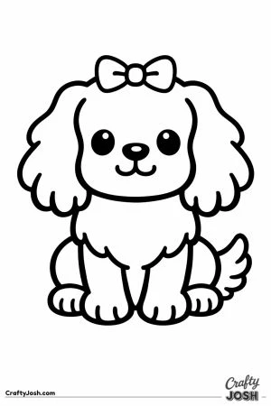 Cavalier wearing a little bow on its head