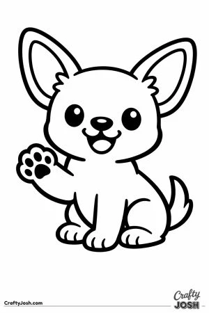Chihuahua sitting and offering a paw
